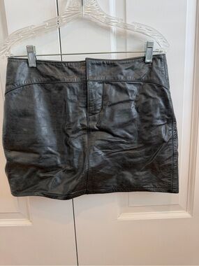 Gap Black Leather Mini Skirt